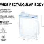 LocknLock Aqua Fridge Door Water Jug | Clear Pitcher | BPA Free Plastic Pitcher with Lid | 1 Gallon Pitcher with Lid for Water, Juice, Tea & More Beverages, Clear