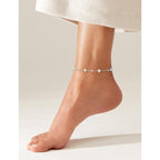 RLMOON Gold Silver Anklets for Women CZ Ankle Bracelet 14K Gold Plated Waterproof Layered Stackable Tennis Dot Chain Anklet Trendy Summer Beach Foot Jewelry