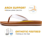 ONCAI Women's Flip Flops Comfortable Arch Support Yoga Mat Summer Beach Walking Thong Cushion Sandals Ladies Outdoor Vacation Essentials Slide Shoes Rubber Soles US Size 5-11
