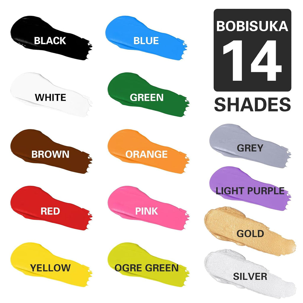 Bobisuka White + Red + Blue Face Body Paint Kit, Water Based Face Painting For 4Th Of July Patriotic Usa Flag Sports Fan Halloween Clown Zombie Joker Makeup For Women Adults, Non-Toxic Washable