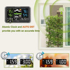 Dreamsky Weather Station Indoor Outdoor Thermometer Wireless, Atomic Clock | Digital Large Display With Backlight Dimmer, Usb Port, Inside Outside Temperature Humidity Monitor For Home (Plug-In)