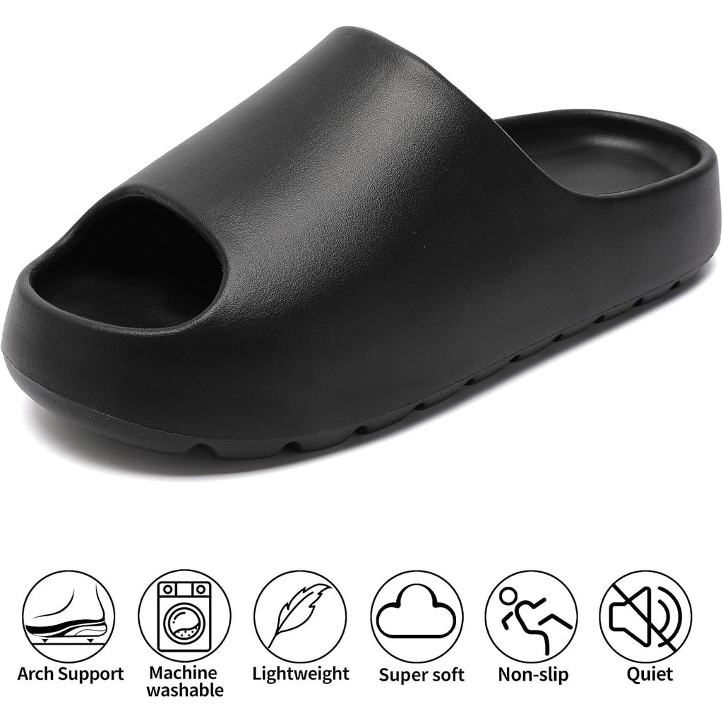 Jaeynow Cloud Slides For Women,Unisex Eva Soft Recovery Slides,Thick Sole Open Toe Mens Pillow Slides Shower Shoes Outdoor&Indoor House Slippers