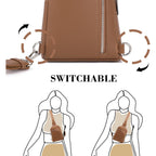 Travel Sling Bag, Anti Theft Crossbody Bag For Women | Rfid Blocking, 8 Card Slots, Back Zippered Pocket, Metal Zippers,Switchable Strap