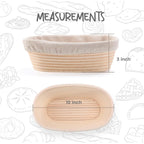 Doyolla Bread Proofing Baskets Set Of 2 10 Inch Oval Shaped Dough Proofing Bowls W/Liners Perfect For Professional & Home Sourdough Bread Baking