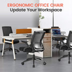 Gtplayer Ergonomic Office Chair With Flip-Up Armrests Executive Computer Chair For Home Office, Breathable Mesh & Comfy Lumbar Support, Black