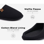 Oncai Men'S House Slippers, Cushion Memory Foam Shake Fleece And Man House Shoes With Faux Fur Lining And Indoor Outdoor Rubber Soles Us Size 7-15