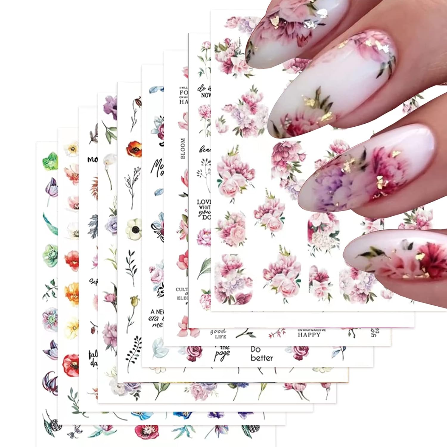 Baoximong Nail Art Stickers Decals 3 (Nail Stickers 03)