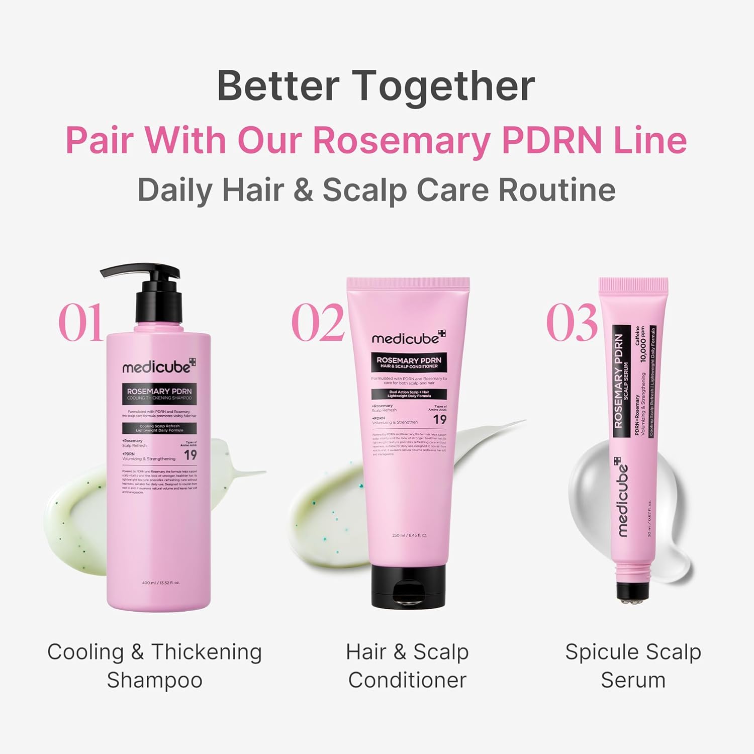 medicube Rosemary PDRN Scalp to Strand Nourishing Conditioner | Lightweight Yet Effective Care for Dry, Fine, Weak-Looking Hair | Amino Acid for Strength & Softness | Korean Hair Care, 8.45 fl.oz