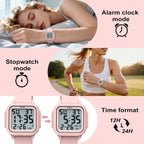 Edillas Square Sport Watch Digital For Women'S Men'S Big Numbers Large Face 5Atm Waterproof Alarm Stopwatch Date Week Military Back Light Wristwatch For Teenagers
