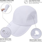 Bassdash Folding Fishing Baseball Cap Upf 50+ Water Resistant Outdoor Portable Brim Hats For Women Men Hiking Adjustable