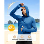 4 Pack Sun Hoodie For Men - Uv Upf 50+ Fishing Shirts Long Sleeve Lightweight Tops For Athletic Running Gym Workout