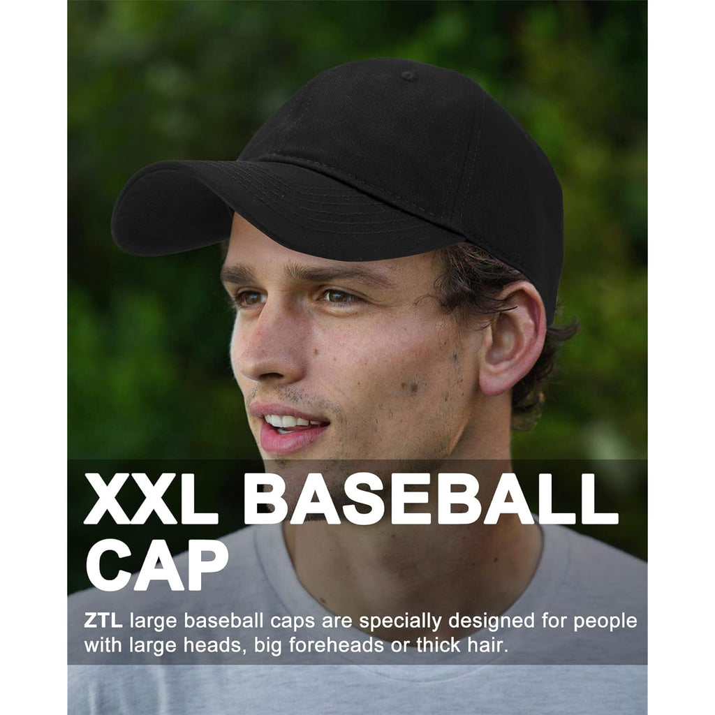 Oversize XXL Baseball Cap for Big Heads 23.6"-25.6", Extra Large Cotton Baseball Hat, Plus Size Unstructured Dad Hats