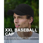 Oversize XXL Baseball Cap for Big Heads 23.6"-25.6", Extra Large Cotton Baseball Hat, Plus Size Unstructured Dad Hats