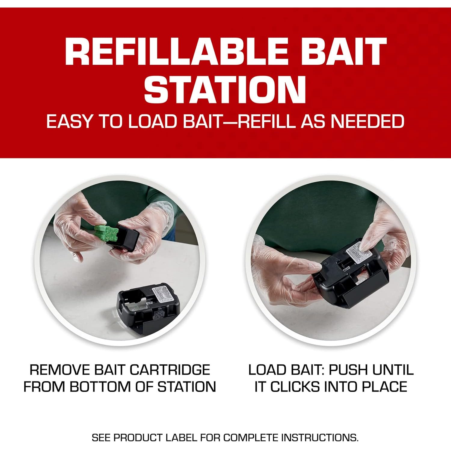 Tomcat Mouse Killer, Child & Dog Resistant, Refillable Station And 16 Baits | Weather-Resistant Indoor/Outdoor Bait Station With Clear Monitoring Lid, 1 Station And 16 Bait Blocks