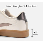 Lucky Step Women'S Retro Fashion Sneakers Classic Casual Walking Shoes Non Slip Comfort Skate Shoes | No Slip Lace Up Walking Shoes
