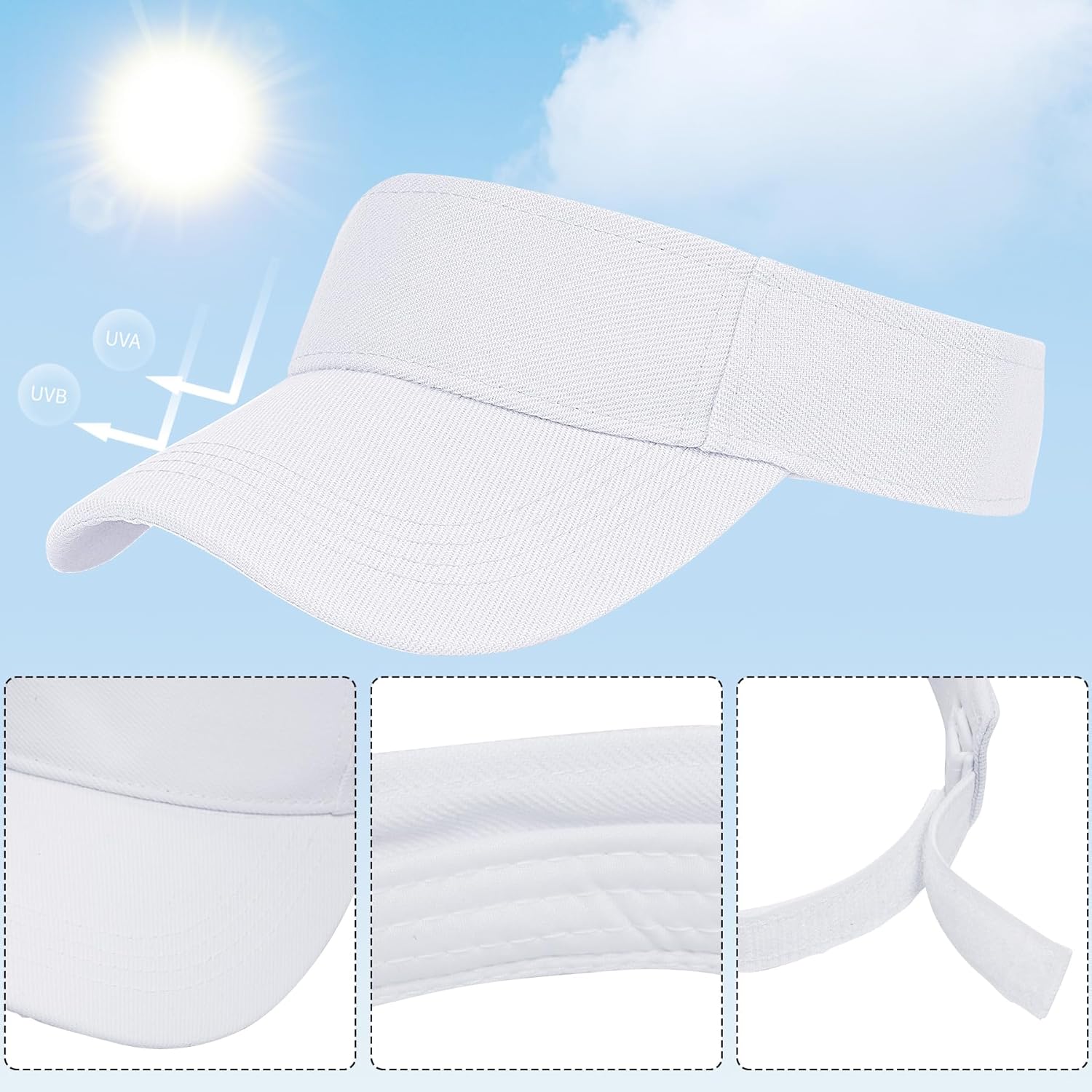 Marrywindix 1 Piece of Sport Wear Athletic Visor Sun Sports Visor Hat Visor Adjustable Cap for Women and Men (One Size)
