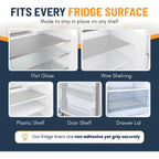 Refrigerator Liners For Shelves (8 Pack) By Linda’S Essentials - Non-Adhesive Drawer And Shelf Liner, Bpa-Free Fridge Mats For Kitchen & Cabinets, Easy To Clean, Ideal Household Essentials (Clear)