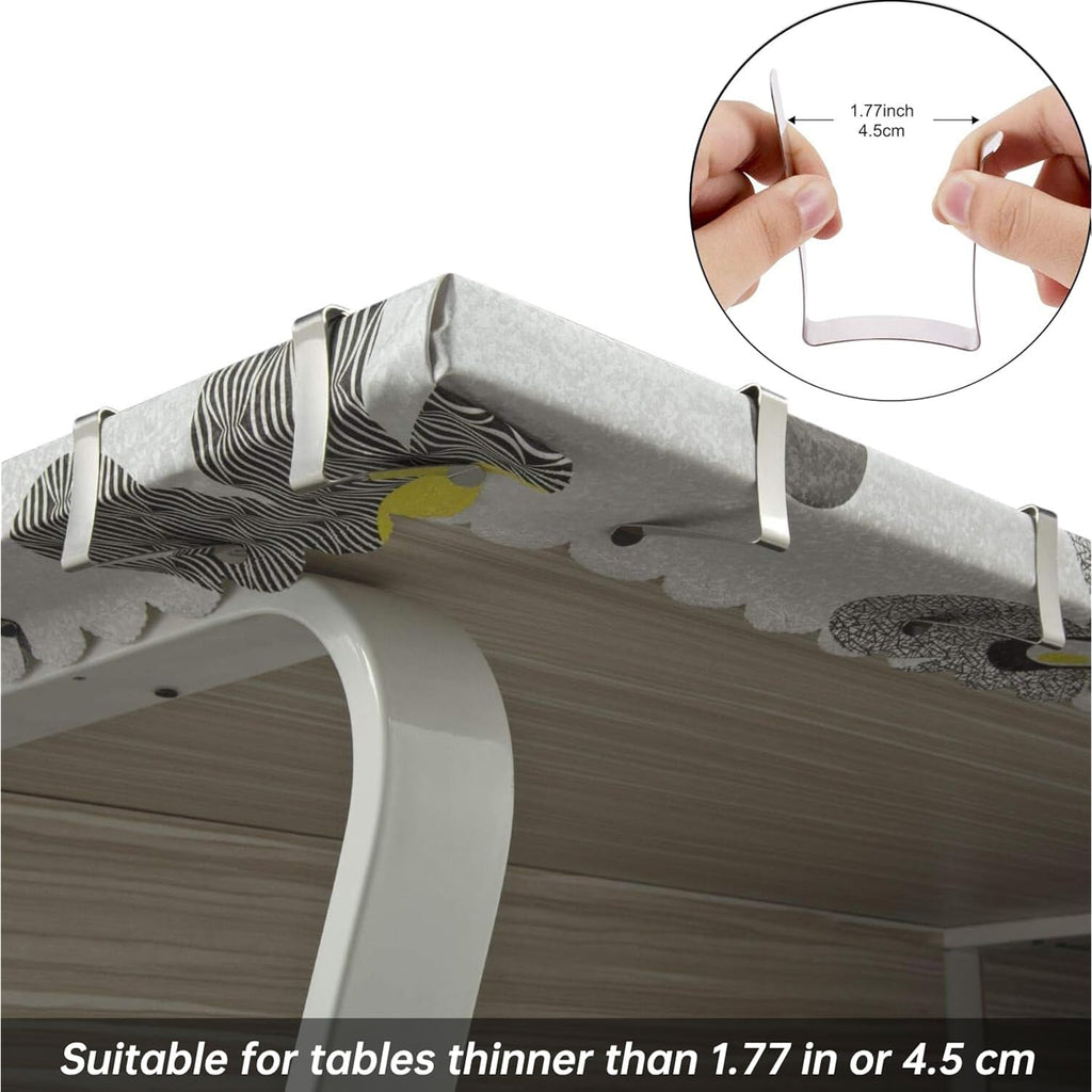 TriPole Tablecloth Clips 32 Pack Picnic Table Clips, Stainless Steel Table Cloth Holder Clips for Outdoor Tables, Metal Tables Cover Skirt Clamps for Camping Dining Wedding Graduation Party Essential