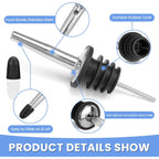24 Pack Liquor Pour Spouts Set - Stainless Steel Bottle Spout And Liquor Pourers Dust Caps Covers