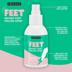 Freeman Flirty Feet Foot Care Set – Instant Peeling Spray for Dry, Cracked Feet + Moisturizing Foot Mask Socks 3-Pack (4 Piece Set)