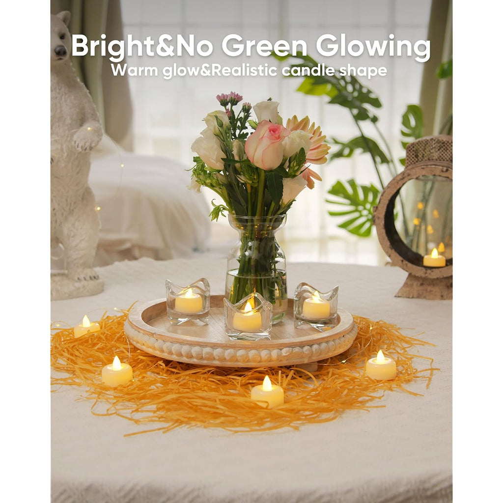 Amagic 12/24/50/100/150Pack Flameless Led Tea Lights Candles Battery Operated, Electric Fake Tealight Candles For Votive, Halloween, Christmas, Home Decor, Wedding, Table Decor (12Pack)