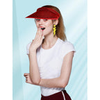 6 Pack Adult Sun Visor Hats Wide Brim Sun Visors UV Protection Summer Beach Visor for Women Girls Outdoor Running