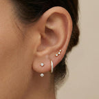 3 Pairs Dainty Small Earrings for Women Trendy, Birthstone Stud Huggie Hoop Jacket Stack for Cartilage Helix, Gold Plated Hypoallergenic Cute Women Fashion Accessories Western Jewelry Gifts