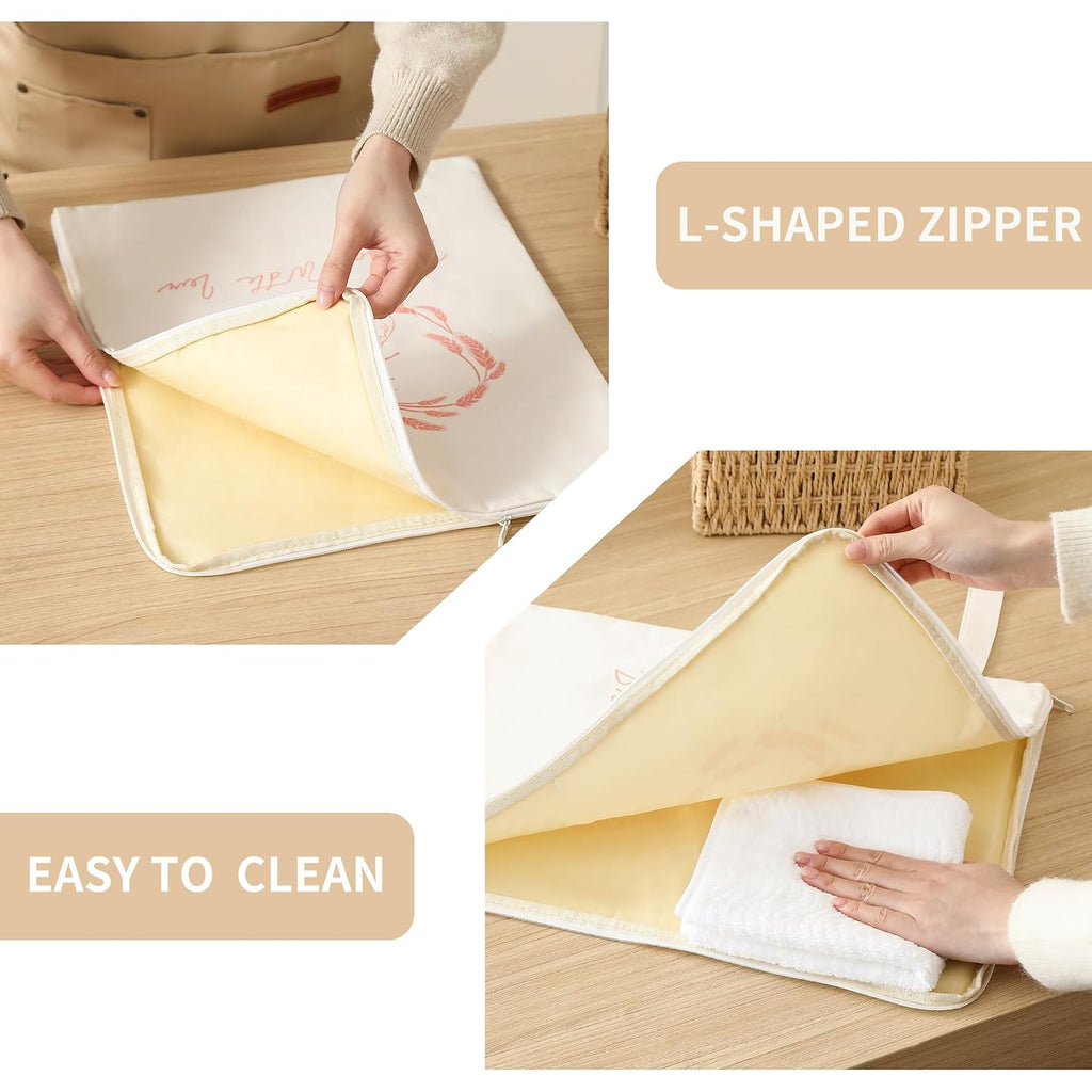 Premium Beeswax Bread Bags For Sourdough With Wide Zipper Access, 2 Pack Xl(13X17In) Reusable Organic Beeswax-Coated Linen Cotton Bread Bags For Homemade Bread, Keeps Bread Fresh Naturally