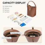 Bostanten Small Bucket Bag For Women Crossbody Bags Trendy Vegan Leather Shoulder Purses Designer Ladies Handbags