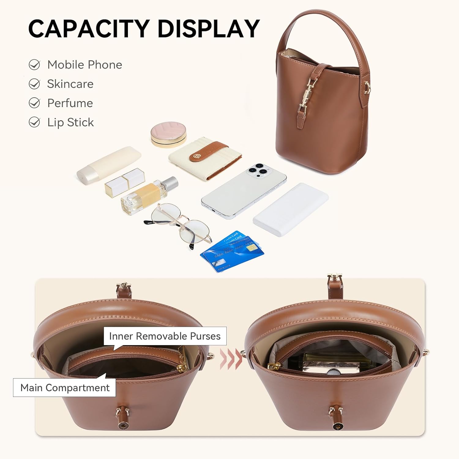 Bostanten Small Bucket Bag For Women Crossbody Bags Trendy Vegan Leather Shoulder Purses Designer Ladies Handbags