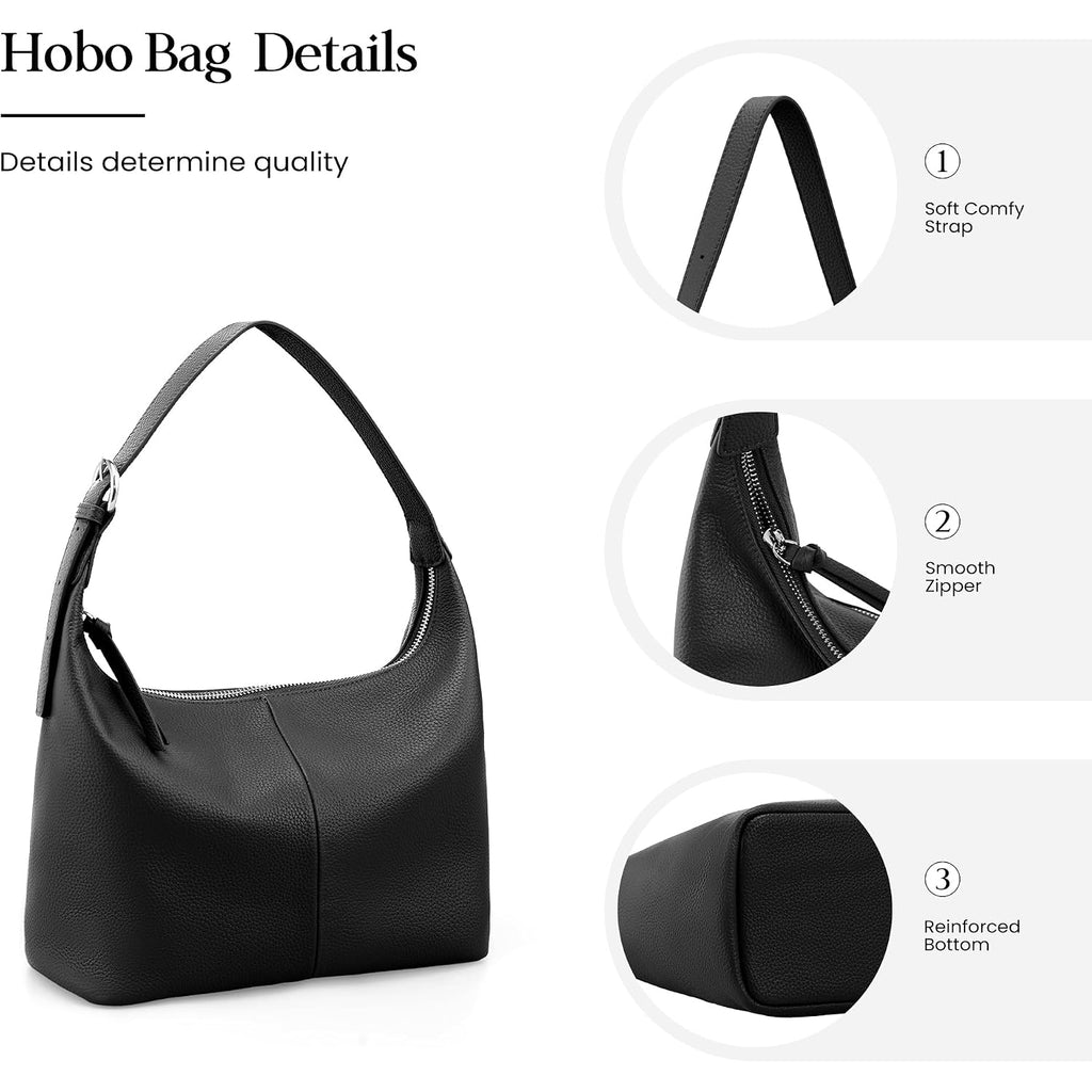 Befen Genuine Leather Slouchy Hobo Bags For Women, Ultra Lightweight Leather Purses Shoulder Handbags Satchel For Work Casual