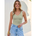 ANRABESS Tank Tops for Women V Neck Ribbed Knit Slim Fitted Sleeveless Basic Tee Tanks Casual Summer Clothes 2026