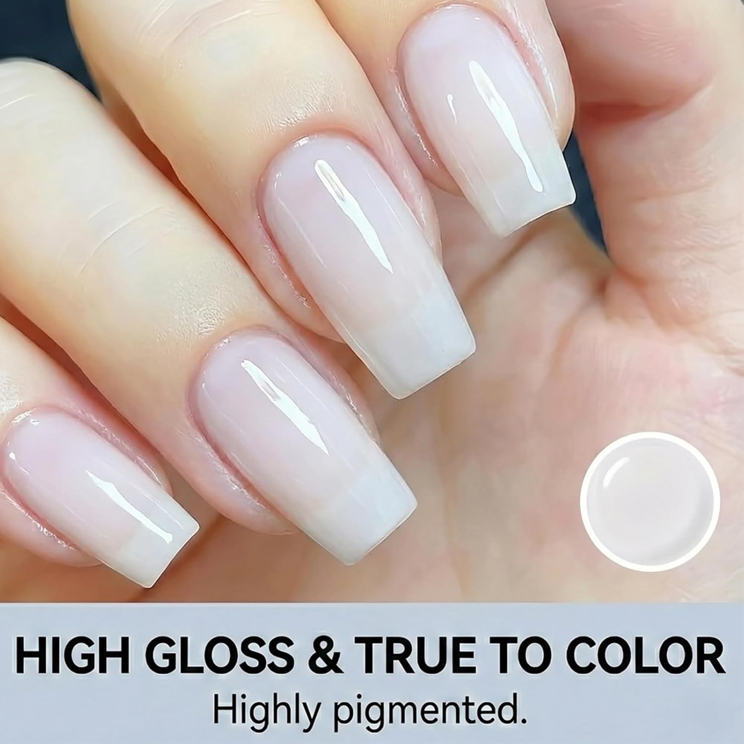 NovaCharm Jelly White Nail Polish, Quick Dry Sheer White Nail Polish No UV Lamp Needed, Glossy Translucent Nail Lacquer, Air Dry Nailpolish for Women, 12ML