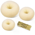 Tsmaddts Donut Bun Maker, Hair Bun Maker Set For Ballet Styling, Washable | Soft Nylon, Hair Donut Shaper, For Daily, Party, Hair Buns For Girl, Women And Dancer, 3 Size Donut Bun With 20Pcs Bobby Pins