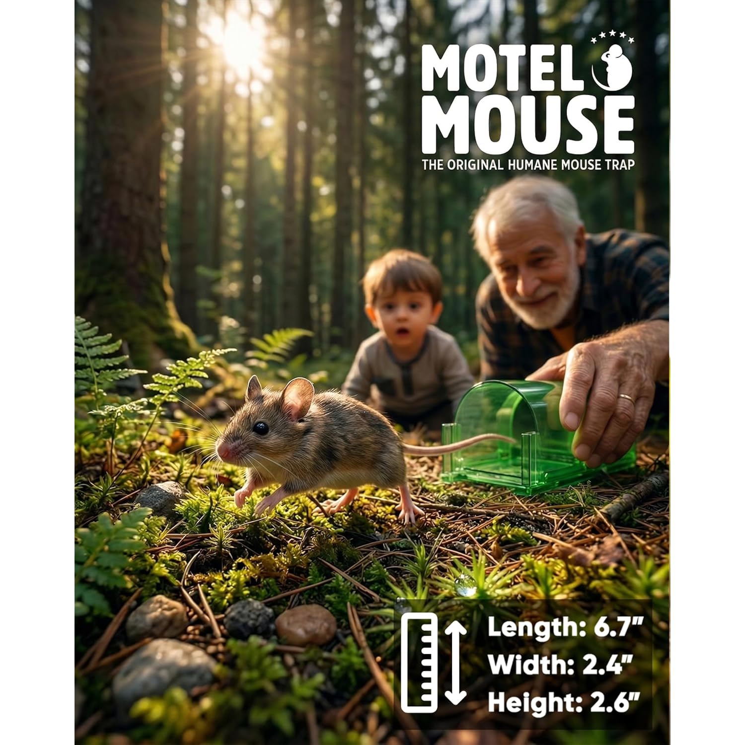 Motel Mouse Humane Mouse Traps No Kill Live Catch And Release 4 Pack - Reusable, Easy To Use & Clean, No Touch Release, Sensitive Includes Cleaning Brush, Instruction Manual & Video - Mousetrap Indoor