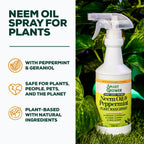 Neem Oil Plant Spray With Peppermint Oil, Indoor & Outdoor Plants, 32 Oz | Ready-To-Use Spray, Natural Plant Wash, Smart Grower