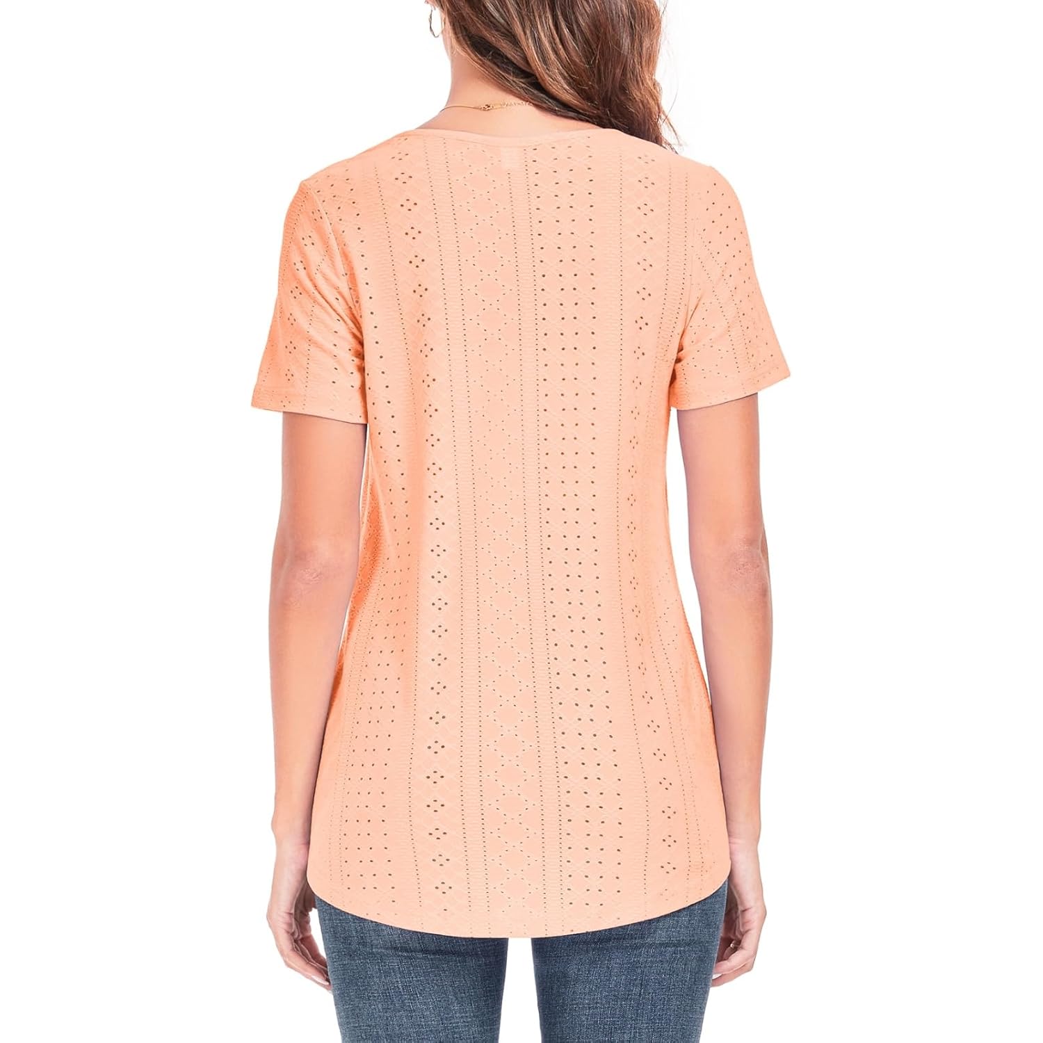 Women's Tunic Tops Loose Fit Short Sleeve Shirts Crew Neck Summer Casual Tops