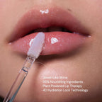 Flower Knows Shell's Jewel Nourishing Lip Glaze,Shimmery Clear Lip Gloss with Hyaluronic,Moisturizing Plumping Oil,Non-Sticky,0.16 Fl.Oz(P06 Lunar Jelly)
