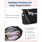 Bagsmart Tote Bag For Women With Zipper And Yoga Mat Straps Quilted Gym Tote For Travel, Work, Sport