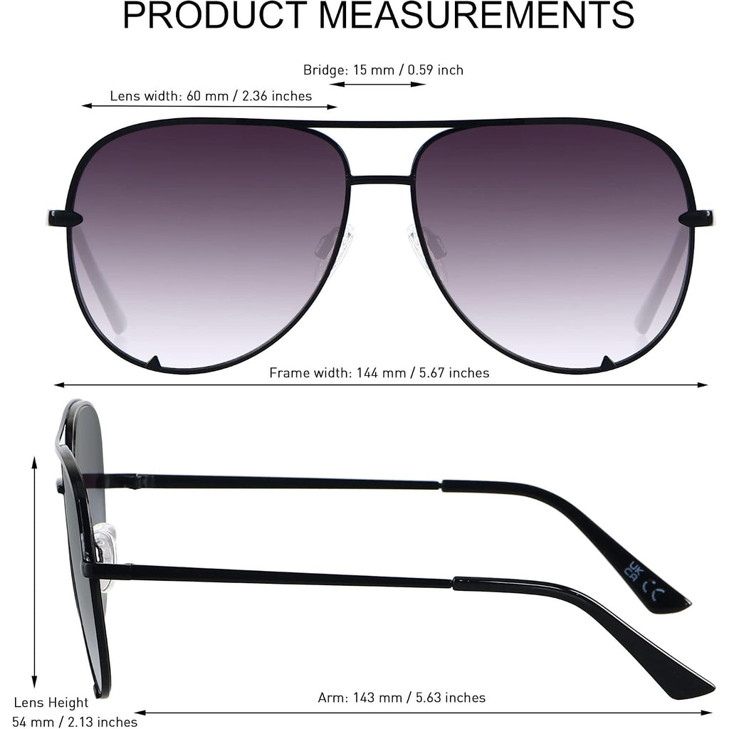 Oversized Aviator Sunglasses For Women Men Big Large Uv Protection Fashion Sun Glasses