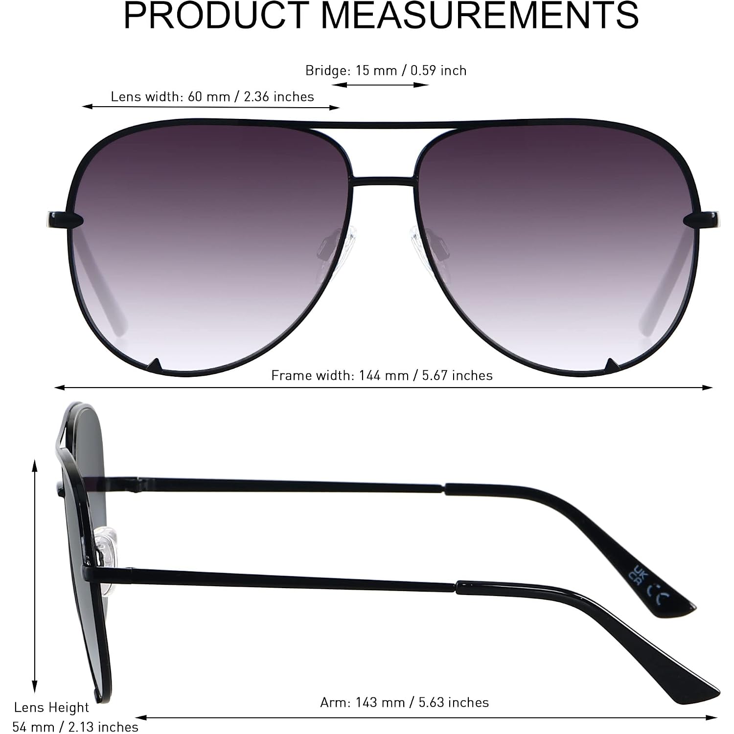 Oversized Aviator Sunglasses For Women Men Big Large Uv Protection Fashion Sun Glasses