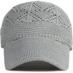 FASHIXD Knit Mesh Baseball Cap for Women Summer Yarn Trucker Hats Breathable Outdoor Hat Light Grey