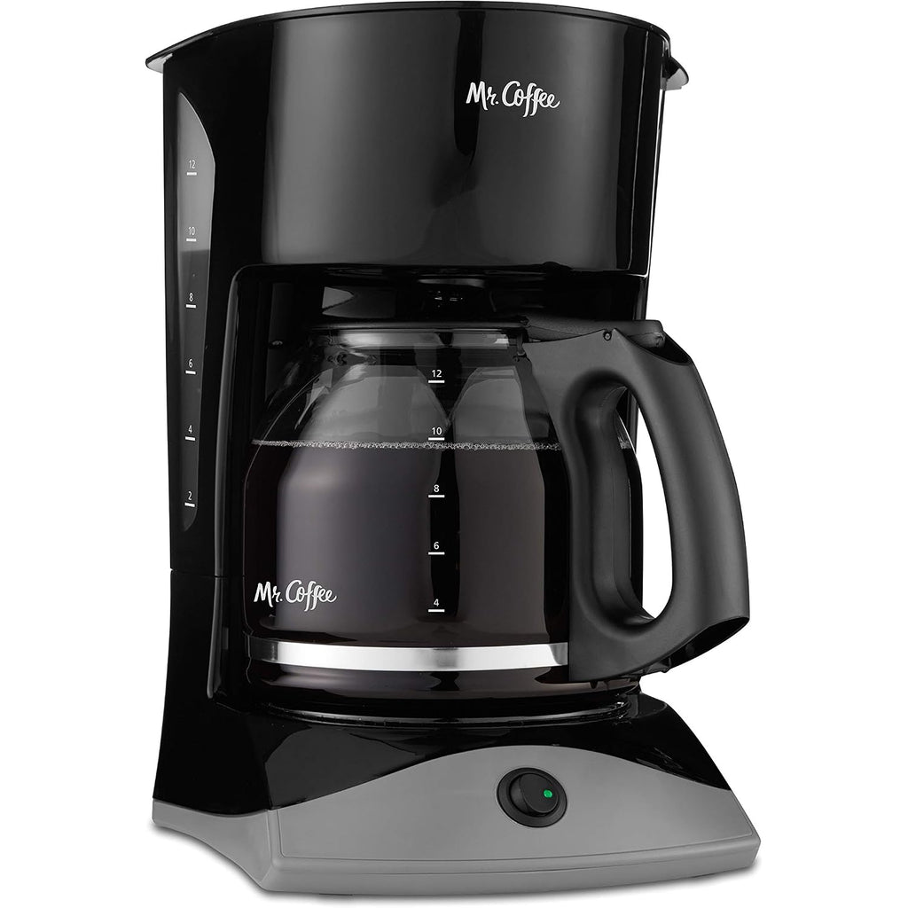 Mr. Coffee Black Coffee Maker, 12 Cups, With Auto Pause And Glass Carafe, Perfect For Home And Office Use