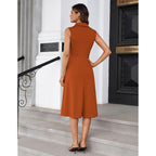 2026 Work Midi Dresses for Women,Wrap Business Casual Funeral Outfit for Women,Wedding Guest Dresses