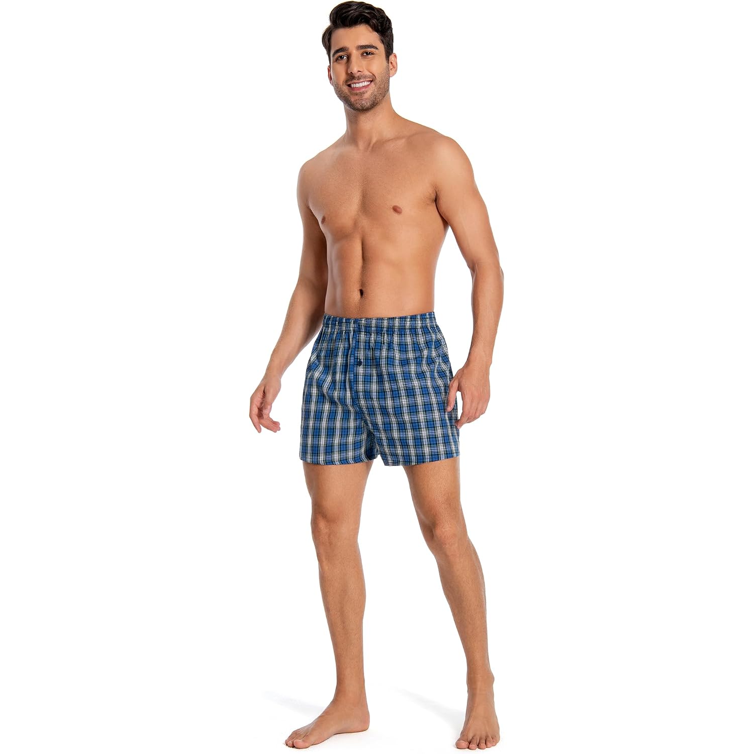 Men'S 100% Cotton Boxer Shorts, Men'S Classic Fit Woven Underwear, 5 Pack / 10 Pack