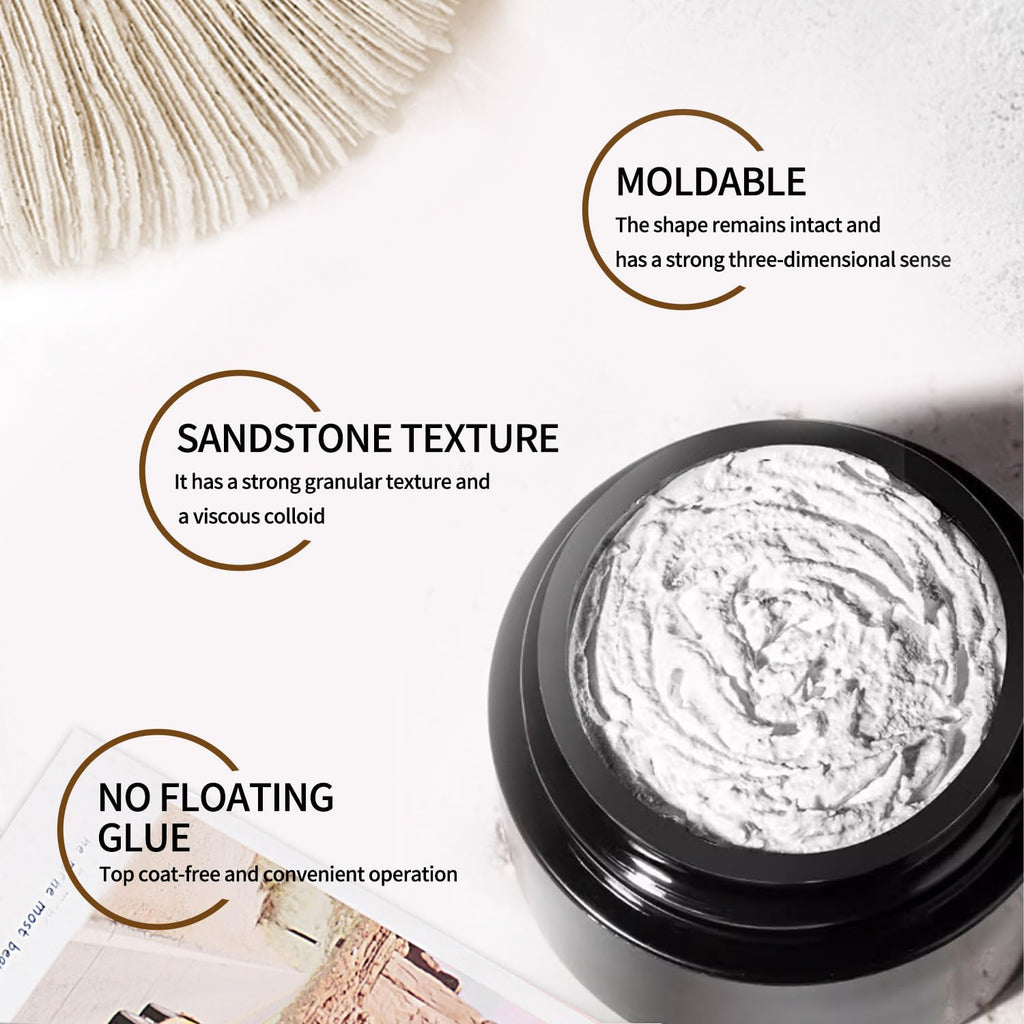 Finger Secret 3D Plaster Nail Gel,Sculpting Gel Nail Art for Unique Designs,UV/LED Curable Plaster GeL for Nails Stunning Manicures Easy to Apply 3D Nail Gel with Sculpture Pen in Home or Salon