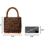 Small Tote Bag Wooden Bead Bag Woven Handbag Clutch Purses For Women