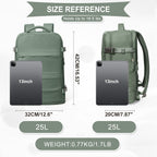 Coowoz Travel Backpack For Women Men,Carry On Backpack,Hiking Backpack Waterproof Outdoor Sports Rucksack Casual Daypack Travel Essentials(Olive Green)