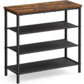 Vasagle Shoe Rack, 4-Tier Shoe Storage Organizer For Entryway And Closet, Holds 9-12 Pairs Of Shoes, 3 Fabric Shelves, Steel Frame, Industrial, Rustic Brown And Black Ulbs035B01