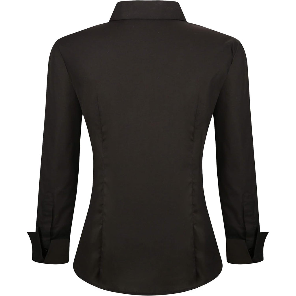 Alex Vando Womens Dress Shirts Wrinkle Free Regular Fit Long Sleeve Stretch Work Shirt